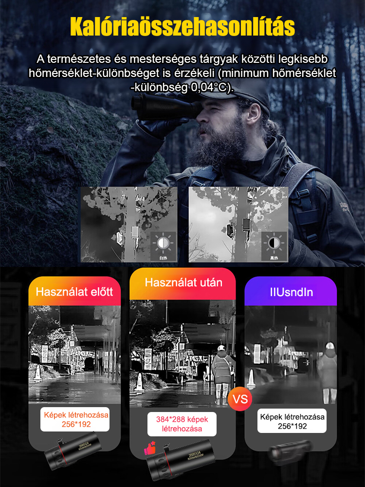  Monokuláris éjjellátó német hőkamerás technológiával. Látótávolság meghaladja az 1000 métert!