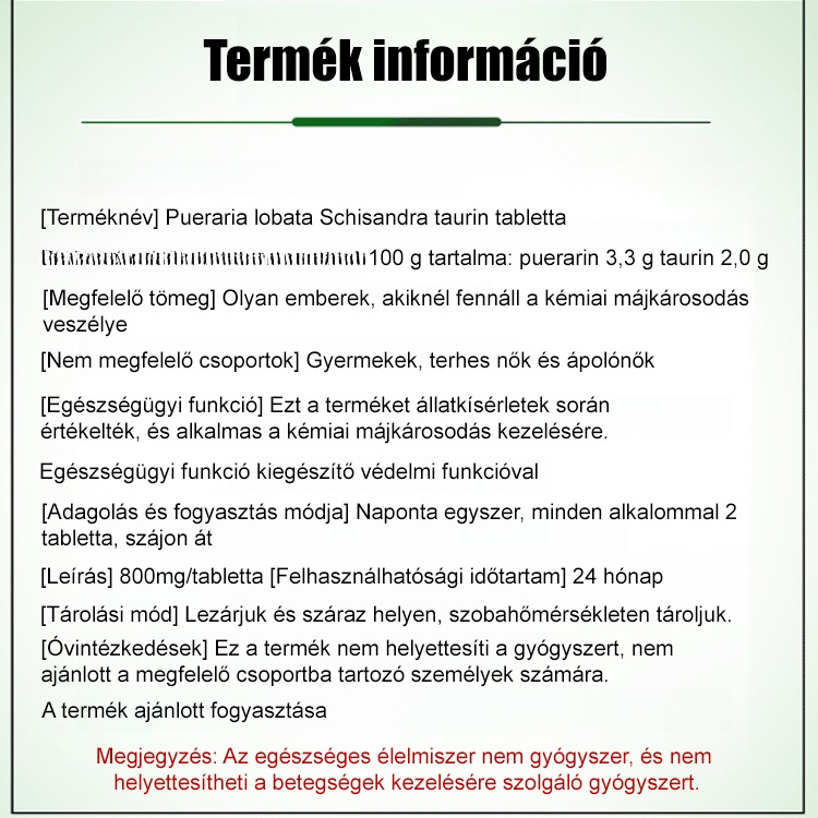 Májápolás és táplálkozás] Pueraria Mirifica Taurin tabletta