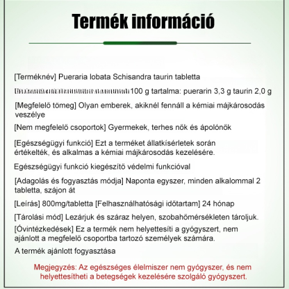 Májápolás és táplálkozás] Pueraria Mirifica Taurin tabletta