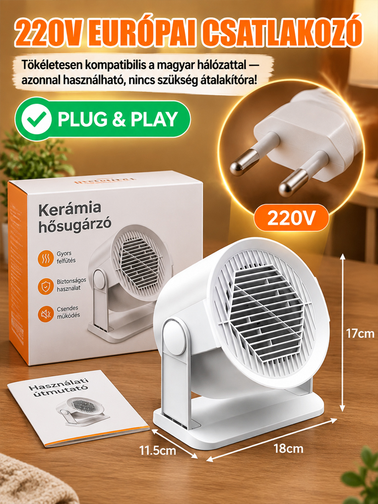 ❄️ Fázol otthon, de félsz a magas gáz- és villanyszámlától? Itt a tökéletes megoldás! Ez a hordozható, energiatakarékos kerámia hősugárzó bárhol és bármikor azonnali meleget varázsol, felesleges hálózati szerelés nélkül.