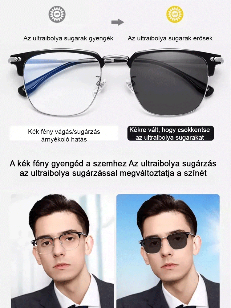 Automatikus zoom kék fényt blokkoló olvasószemüveg