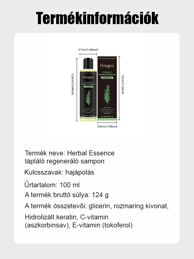 Minél kevesebb a haj, annál jobb a hatás: gyógynövényes esszenciával tápláló és helyreállító sampon.