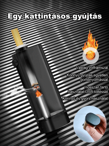Elege van a hamuból és a cigarettafüstből? Csak helyezzen be egy cigarettát, és finoman nyomja meg. A volfrámszál automatikusan begyullad – a biztonságos dohányzásért, akár vezetés közben is.