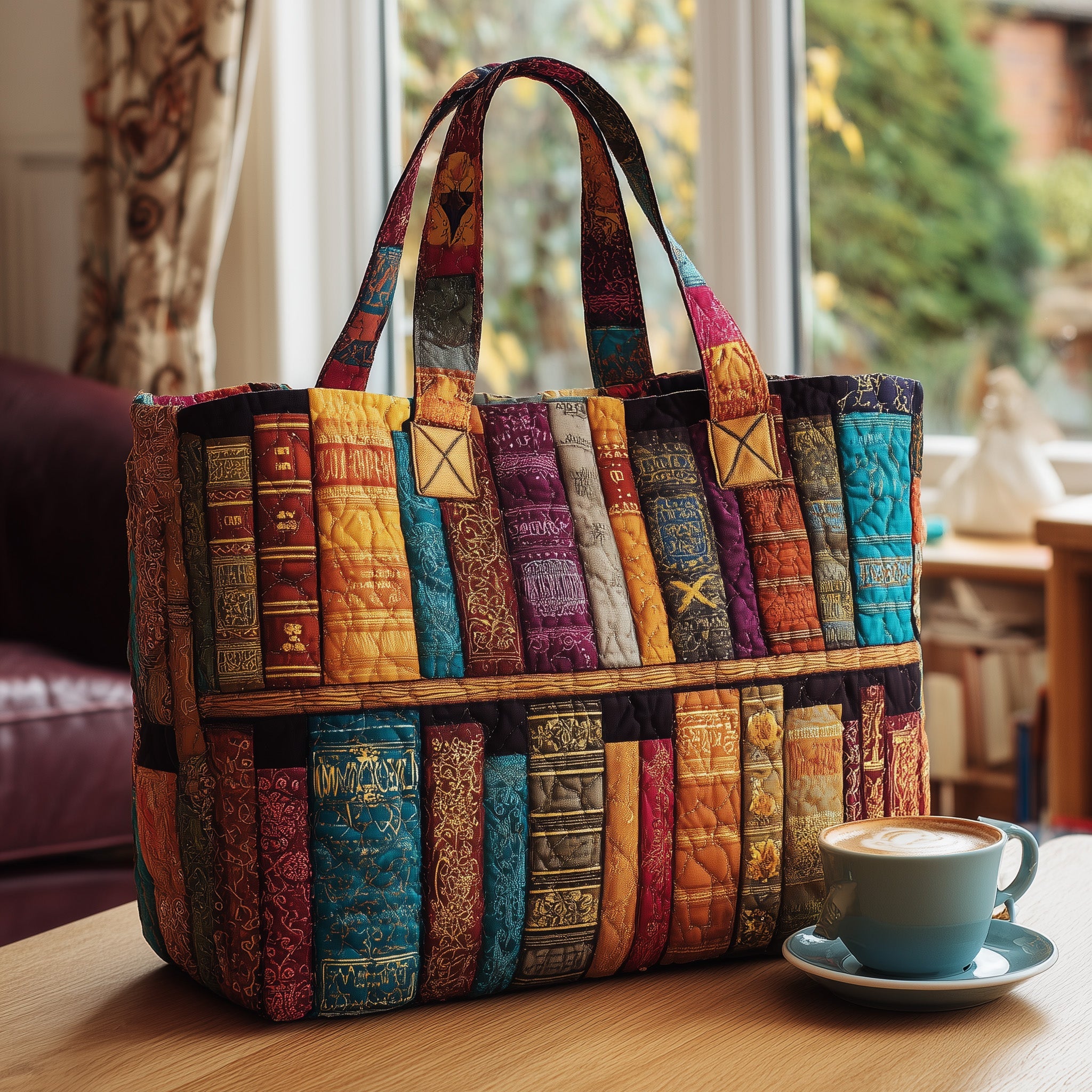 Book Nook Quilted Tote Bag