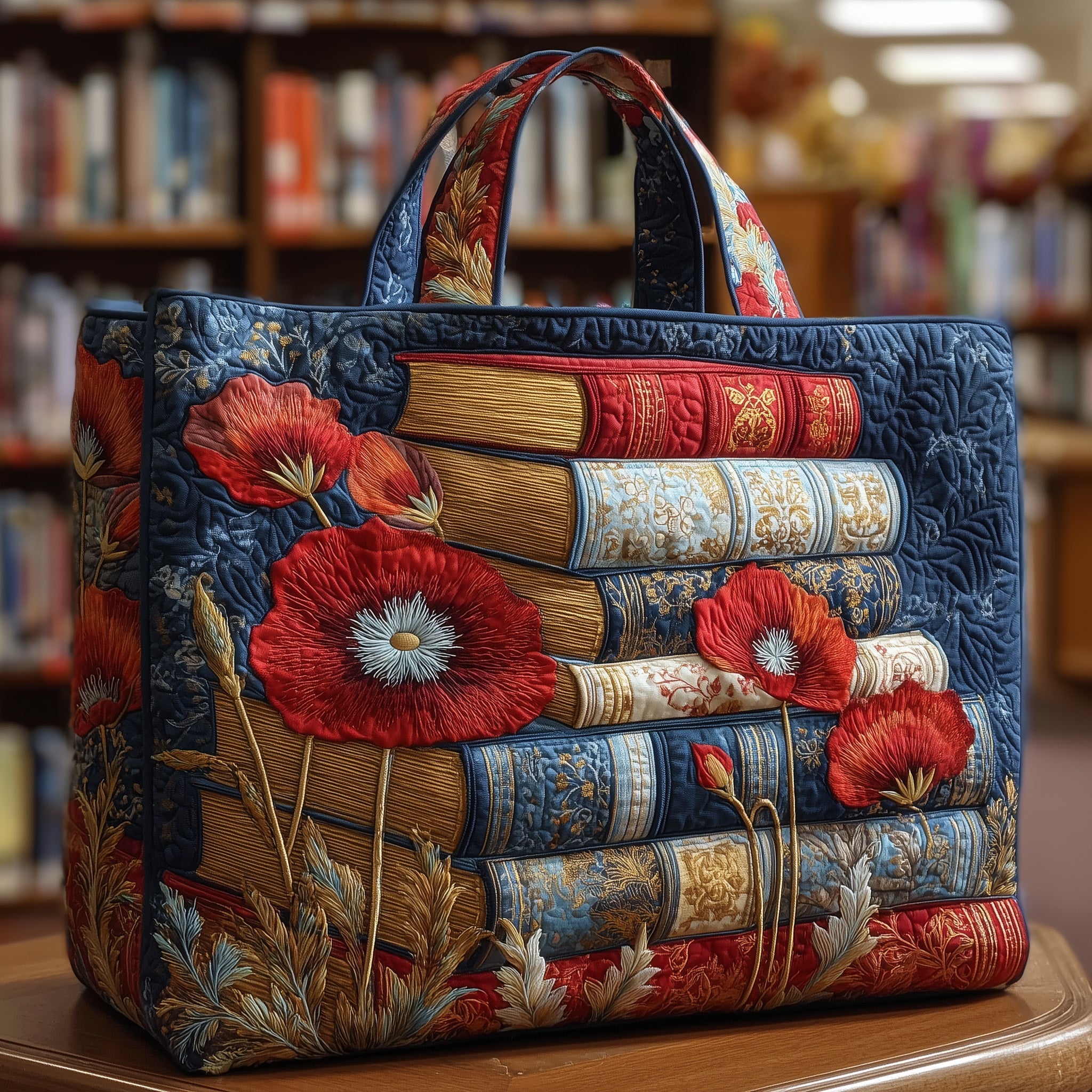 Patriot Reader Quilted Tote Bag