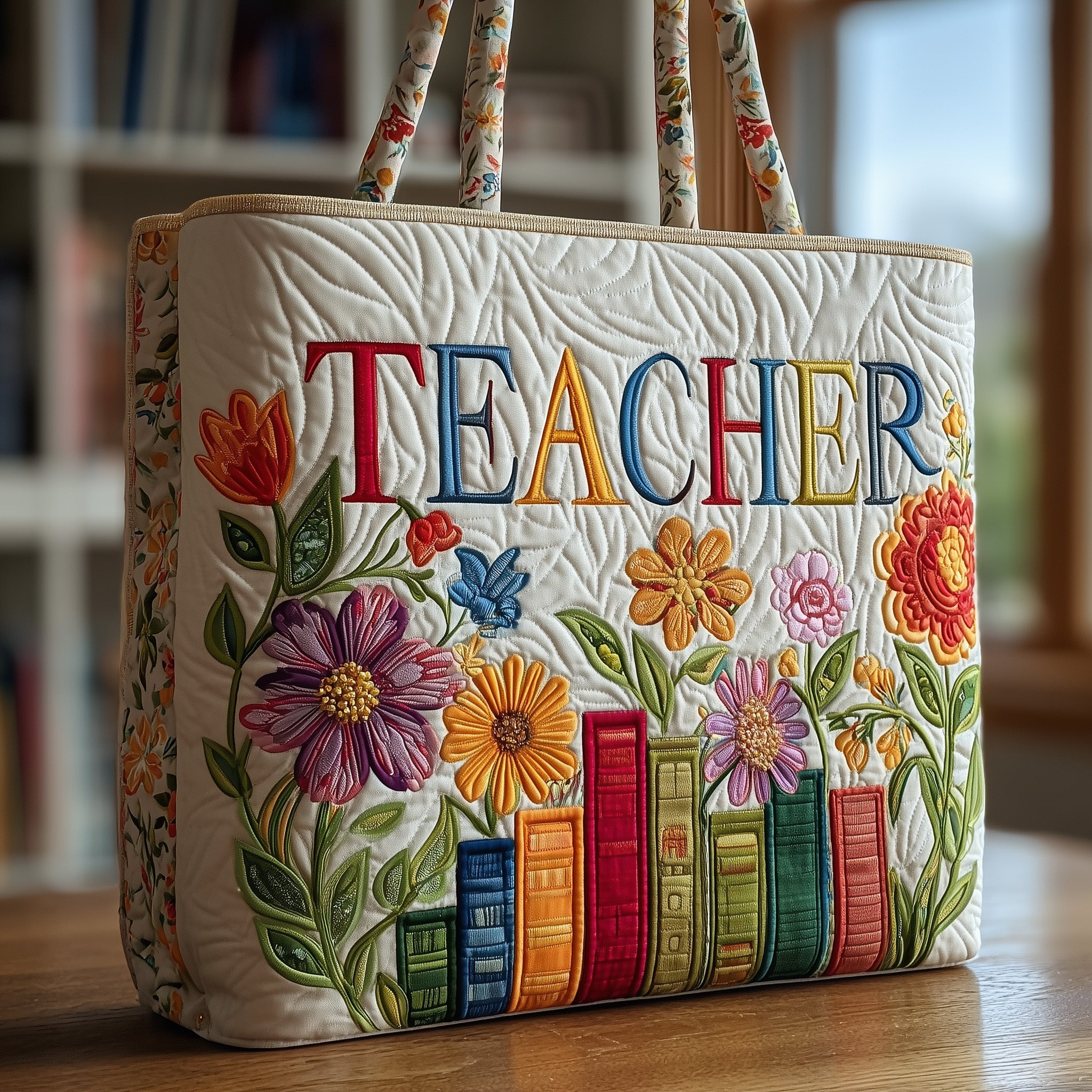 Teacher Quilted Tote Bag
