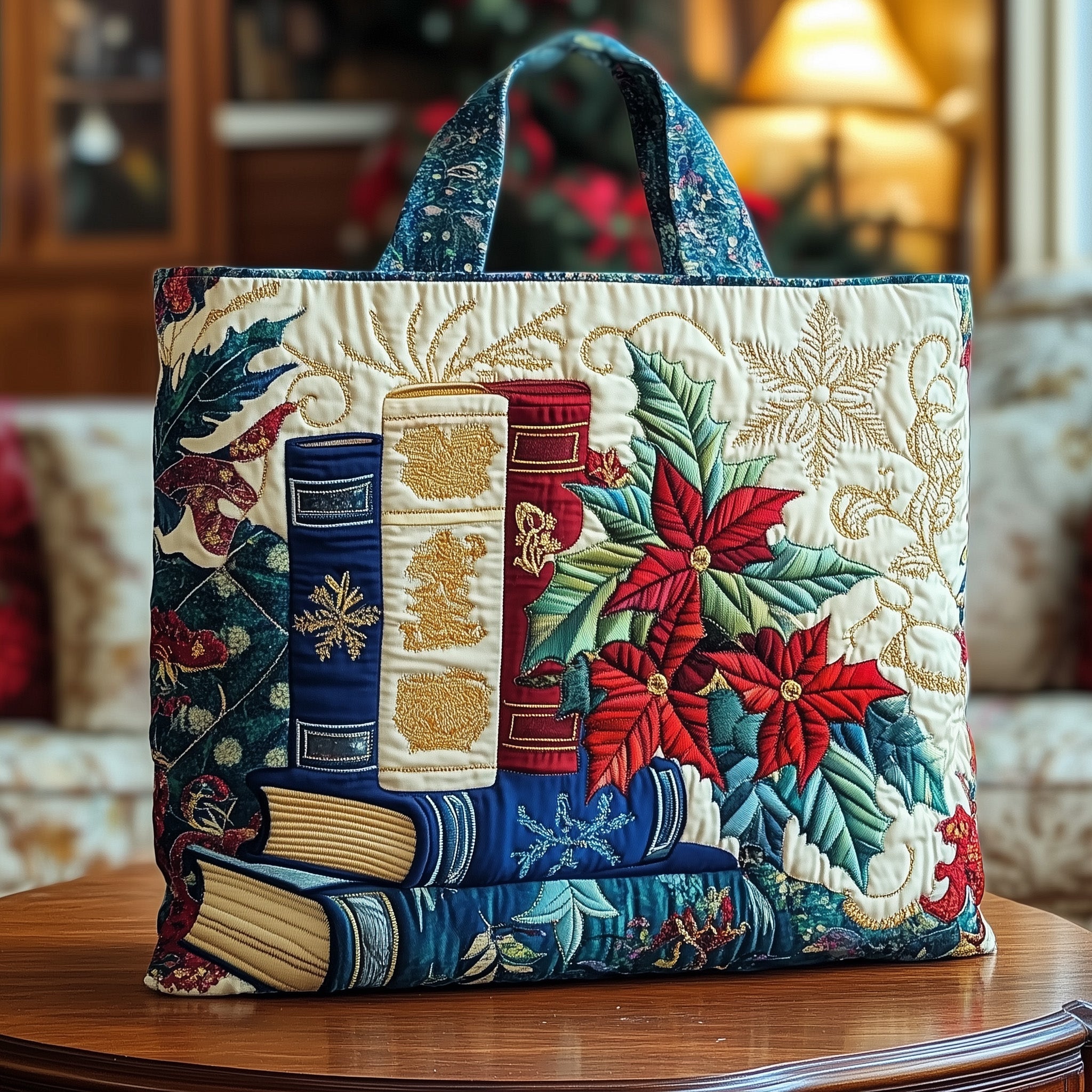 Bookish Quilted Tote Bag