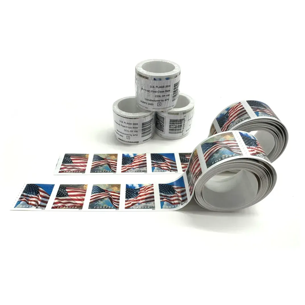 2017～2019 & 2022～2025 U.S. FLAG FOREVER STAMPS, COIL OF 100
