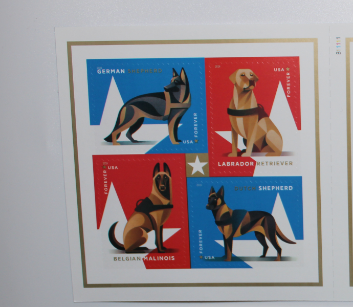 2019 honor military dogs Stamps