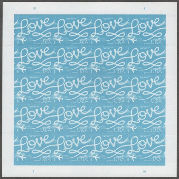 2017 Love Series: Airplane Skywriting “Love”  Stamps
