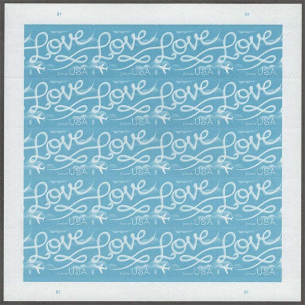 2017 Love Series: Airplane Skywriting “Love”  Stamps