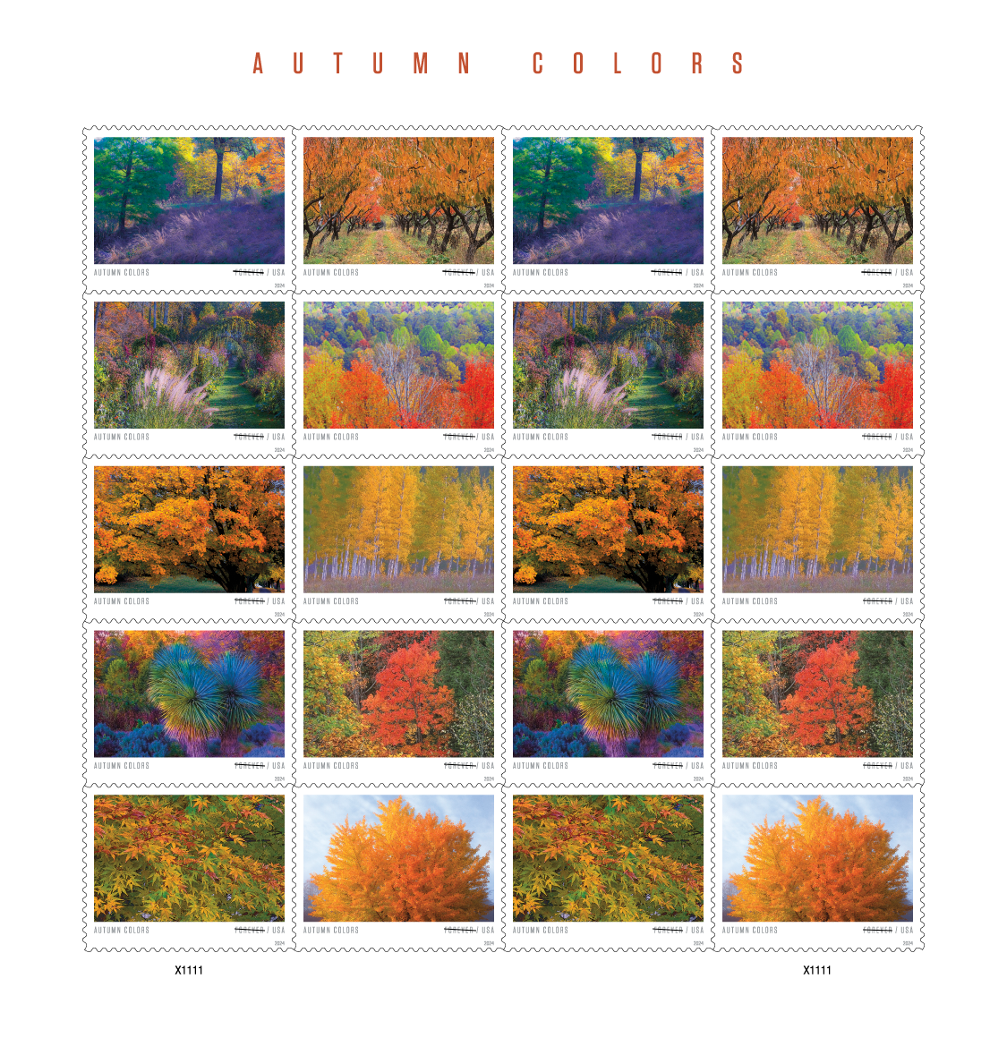 2024 Autumn Colors Forever Stamps