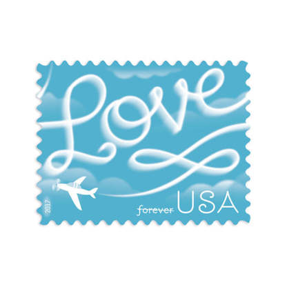 2017 Love Series: Airplane Skywriting “Love”  Stamps
