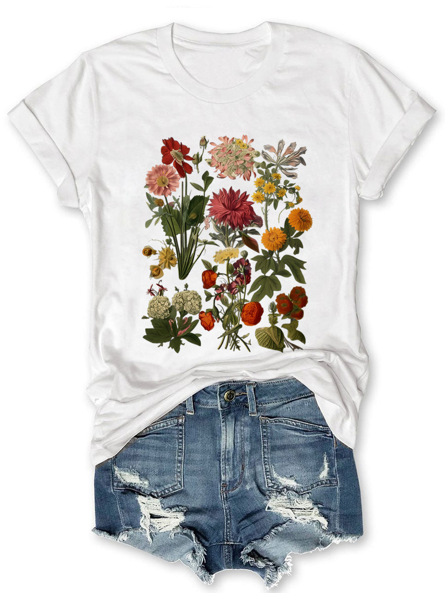 Cottagecore Vintage Flowers T-shirt – Outlady