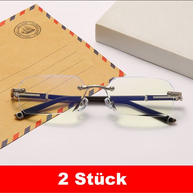 Diamantgeschliffener Rand Randlose Anti-Blaulicht-Farbwechselbrille