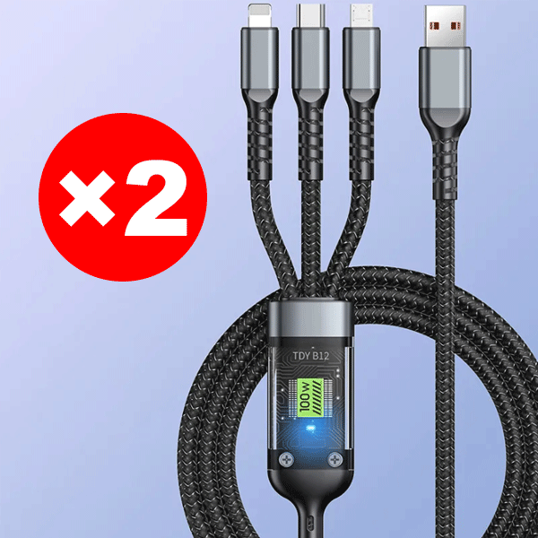 Transparentes Licht-emittierendes superschnelles Lade 3-in-1 Datenkabel