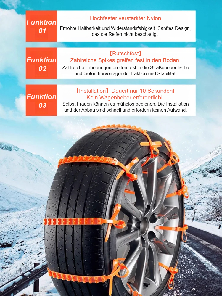 Universelle Schneeketten für Kraftfahrzeuge