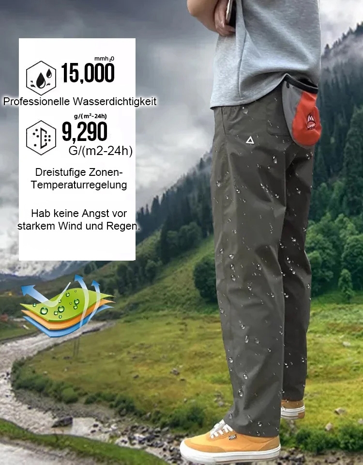 【Gefüttert und wasserdicht】Freizeit-Hose mit technischem Dreieck-Logo
