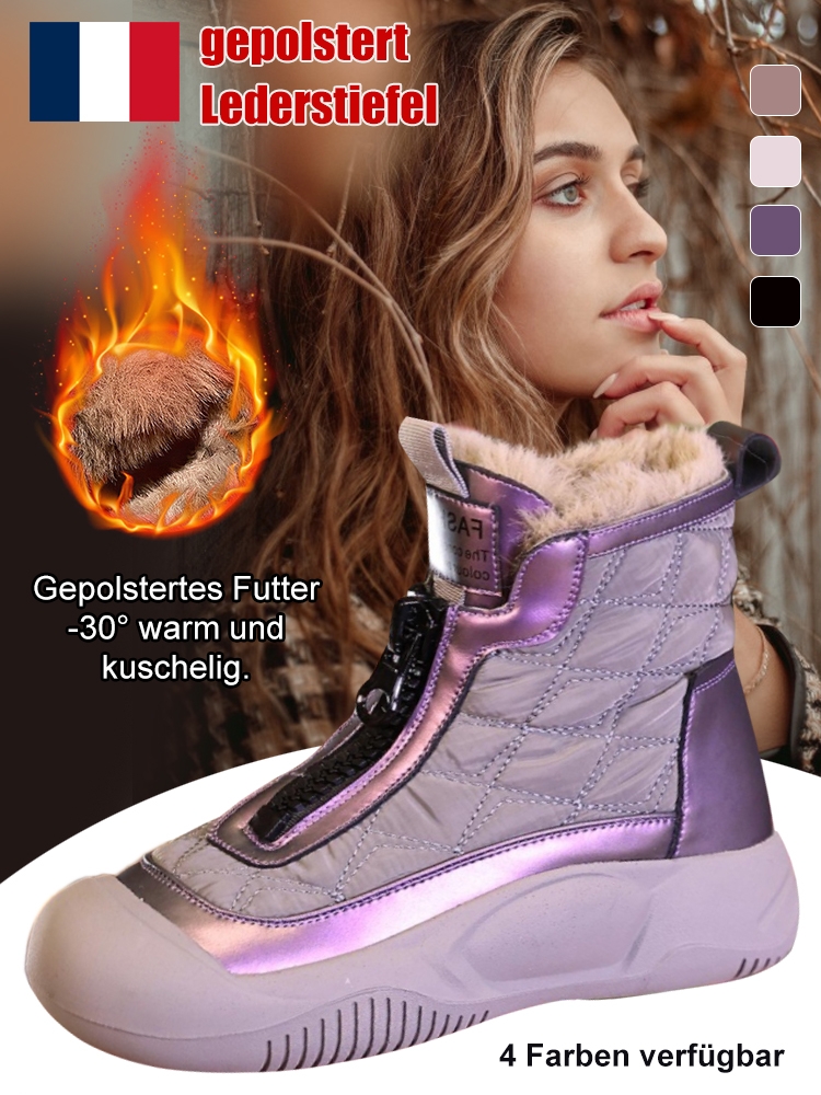 【Tragbar bis -30℃❄️】Handgefertigte Damenschuhe aus weichem Leder und Wolle
