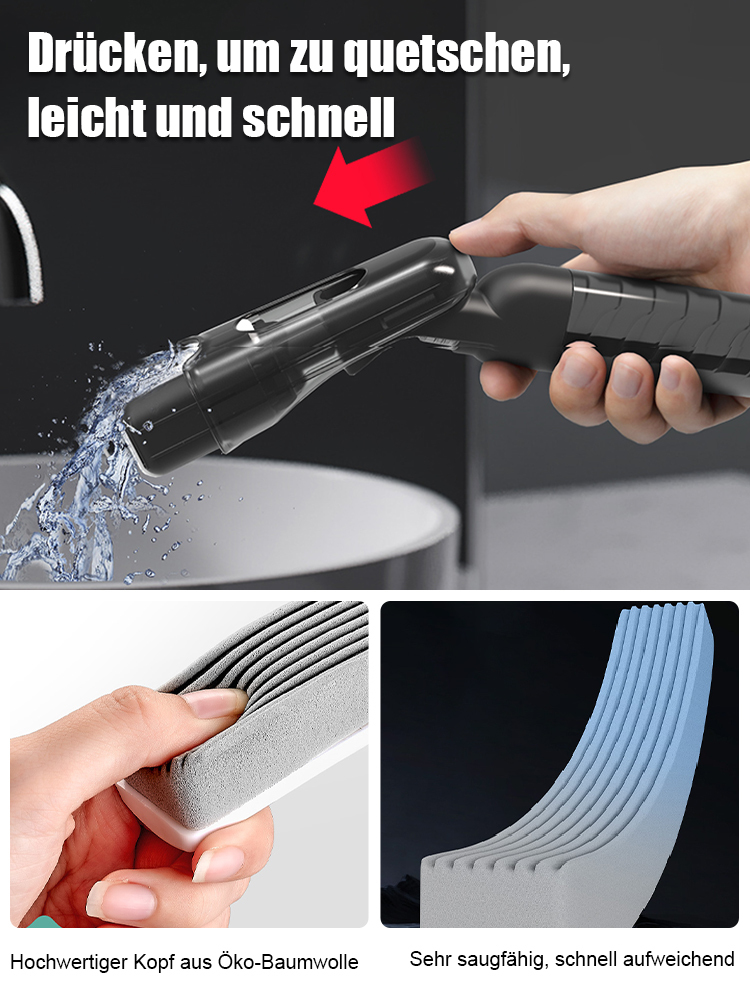 Wasser integriert, kein Waschmopp