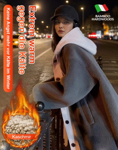 Kälteschutzmantel mit Sherpa-Kapuze