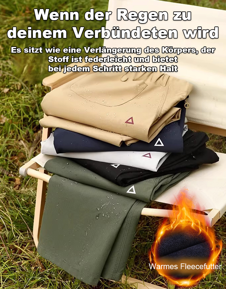 【Gefüttert und wasserdicht】Freizeit-Hose mit technischem Dreieck-Logo