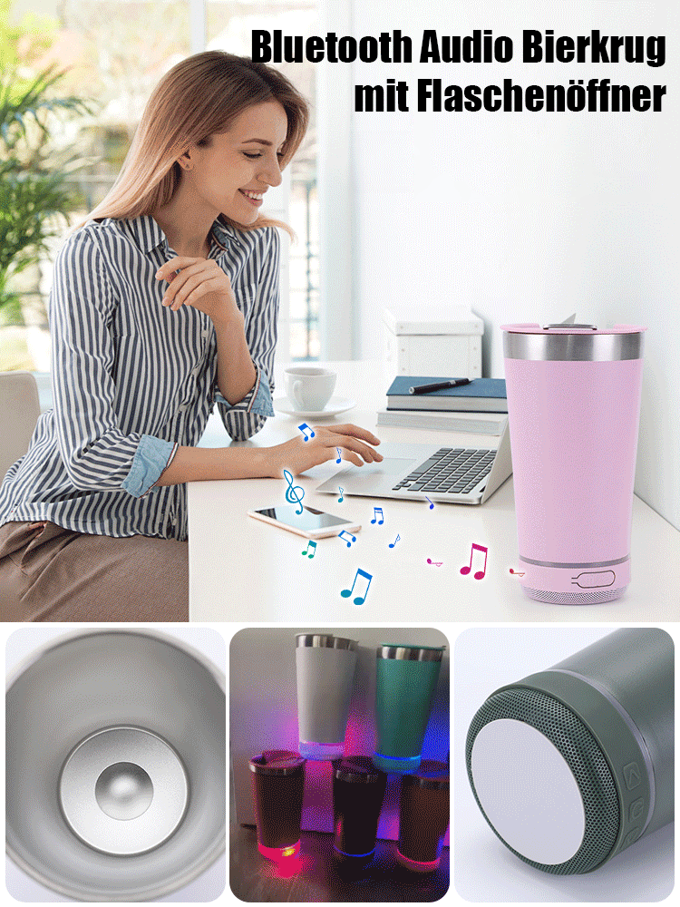Bluetooth Audio Bierkrug mit Flaschenöffner
