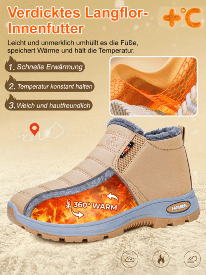 Gefütterte Schuhe für Männer und Frauen, die warm halten.