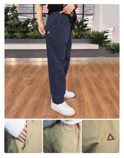 【Gefüttert und wasserdicht】Freizeit-Hose mit technischem Dreieck-Logo