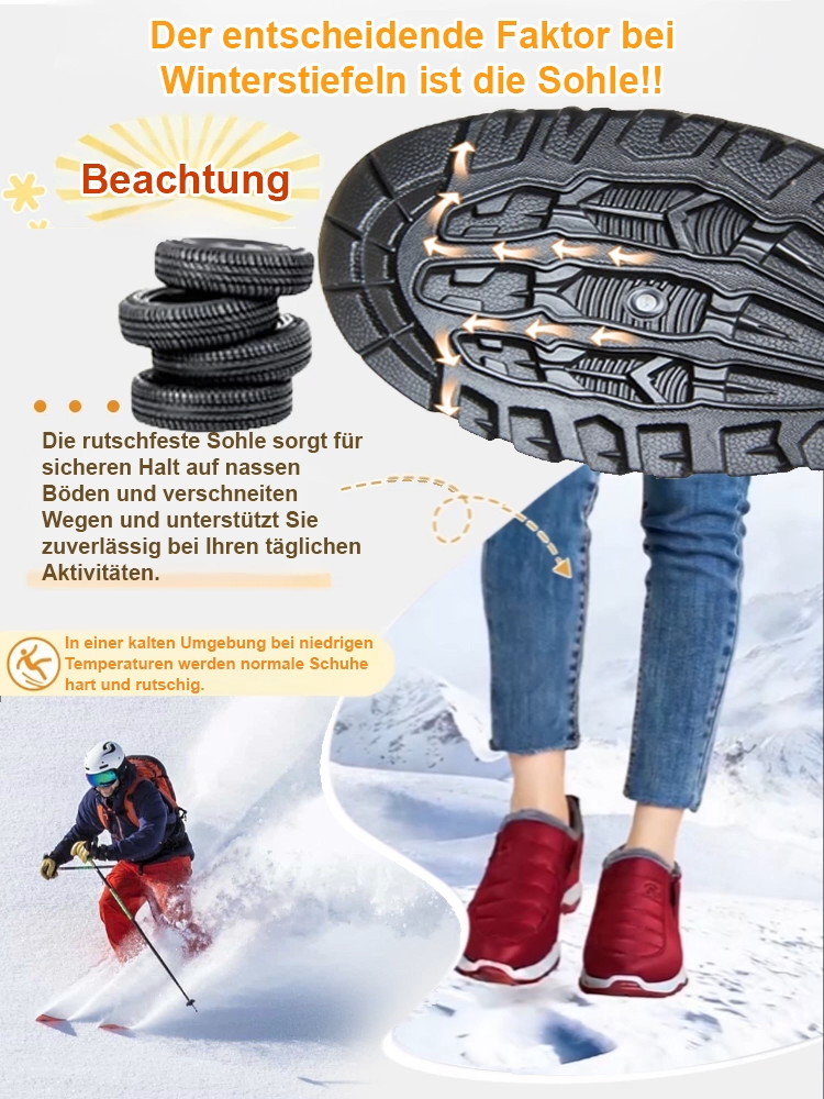 Gefütterte Schuhe für Männer und Frauen, die warm halten.