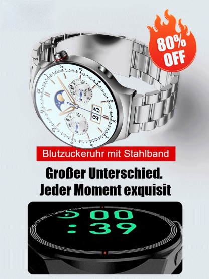 Blutzuckeruhr mit Stahlband