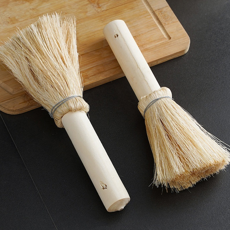 Natürliche Kokosnusspalme Langer Griff Topf Waschbürste