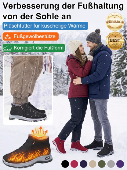 Gefütterte Schuhe für Männer und Frauen, die warm halten.