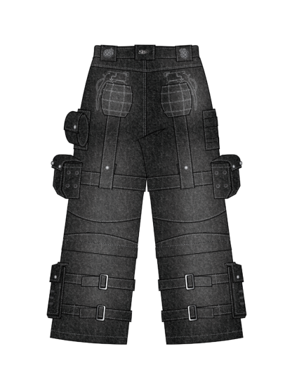 "ACADEMY" Cargo Pants Black