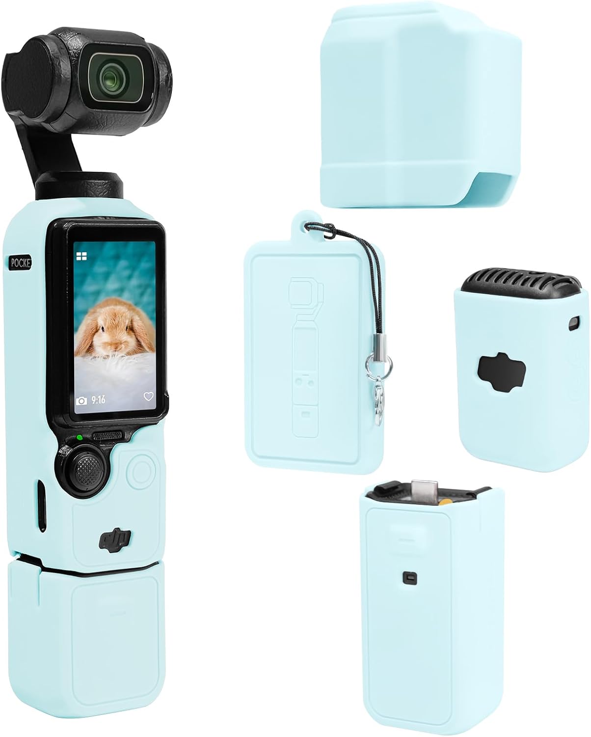 Pocthtket 3 Case, Soft Silicone Protective Case Compatible with DJI Osmo Pockthtet 3 Creator Combo, Lightweight creen Protector Grip Cover Accessories for Xtra Muse - Pink