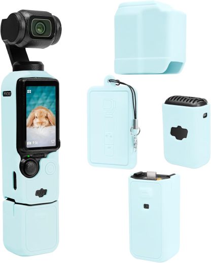 Pocthtket 3 Case, Soft Silicone Protective Case Compatible with DJI Osmo Pockthtet 3 Creator Combo, Lightweight creen Protector Grip Cover Accessories for Xtra Muse - Pink