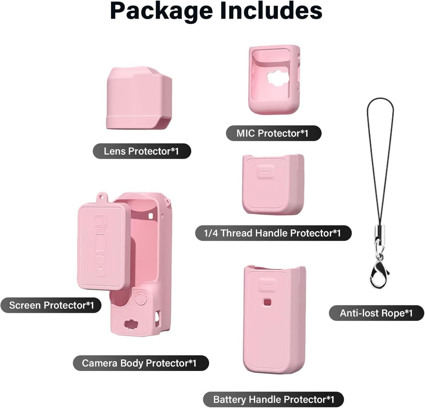 Pocthtket 3 Case, Soft Silicone Protective Case Compatible with DJI Osmo Pockthtet 3 Creator Combo, Lightweight creen Protector Grip Cover Accessories for Xtra Muse - Pink