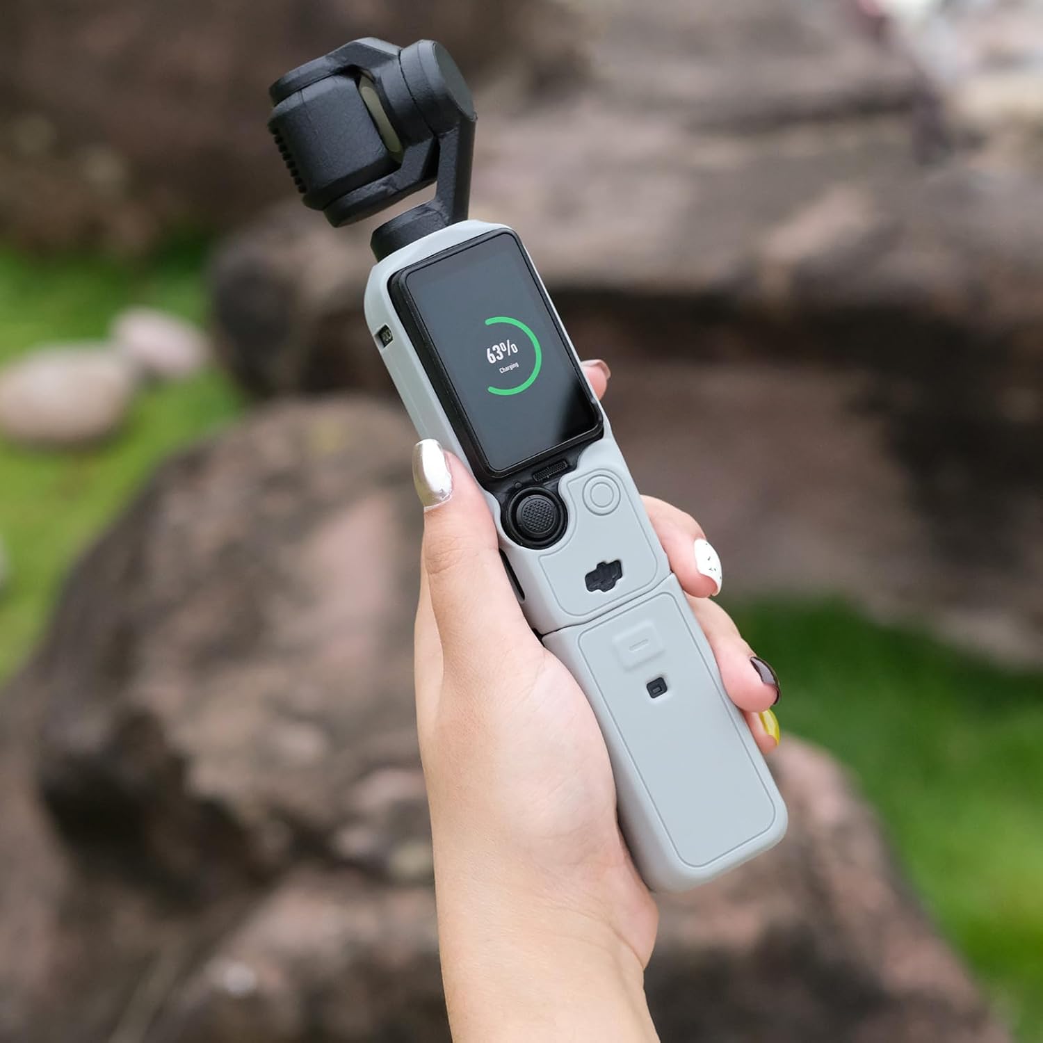 Pocthtket 3 Case, Soft Silicone Protective Case Compatible with DJI Osmo Pockthtet 3 Creator Combo, Lightweight creen Protector Grip Cover Accessories for Xtra Muse - Pink