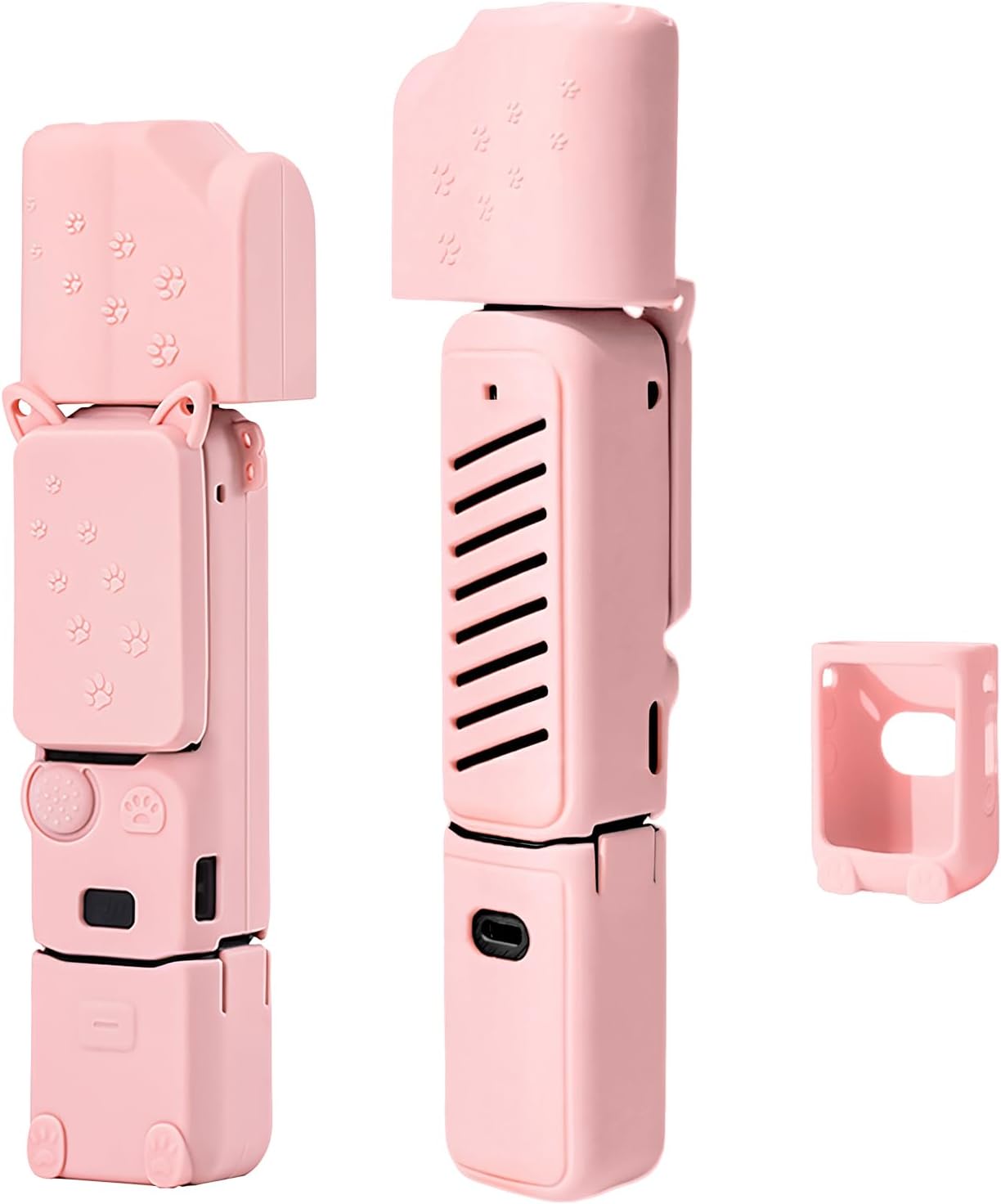 Pocthtket 3 Case, Soft Silicone Protective Case Compatible with DJI Osmo Pockthtet 3 Creator Combo, Lightweight creen Protector Grip Cover Accessories for Xtra Muse - Pink