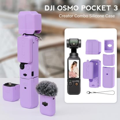 Pocthtket 3 Case, Soft Silicone Protective Case Compatible with DJI Osmo Pockthtet 3 Creator Combo, Lightweight creen Protector Grip Cover Accessories for Xtra Muse - Pink