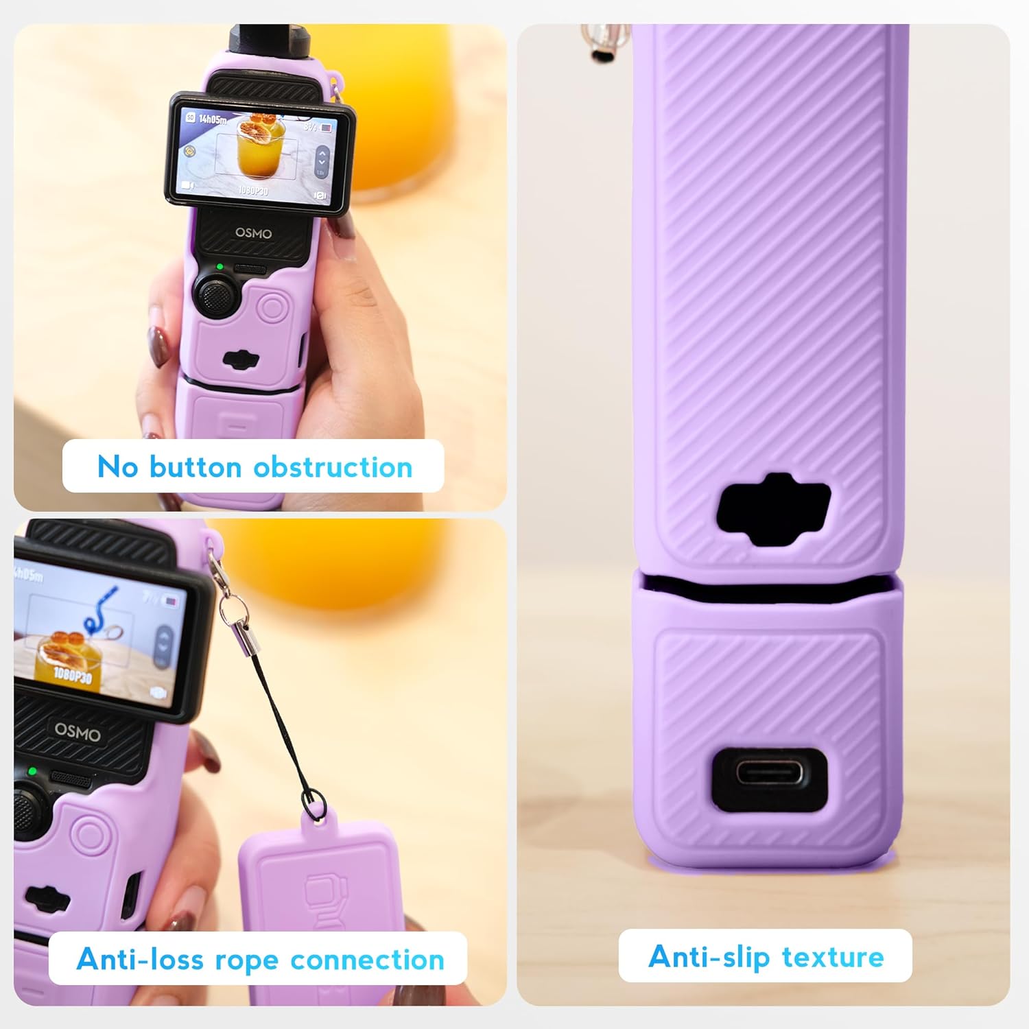 Pocthtket 3 Case, Soft Silicone Protective Case Compatible with DJI Osmo Pockthtet 3 Creator Combo, Lightweight creen Protector Grip Cover Accessories for Xtra Muse - Pink