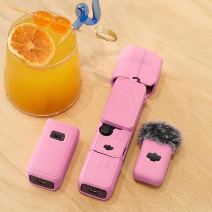 Pocthtket 3 Case, Soft Silicone Protective Case Compatible with DJI Osmo Pockthtet 3 Creator Combo, Lightweight creen Protector Grip Cover Accessories for Xtra Muse - Pink