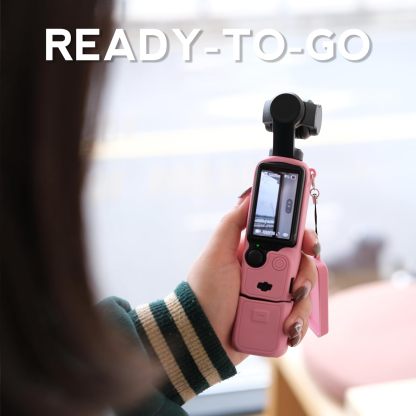 Pocthtket 3 Case, Soft Silicone Protective Case Compatible with DJI Osmo Pockthtet 3 Creator Combo, Lightweight creen Protector Grip Cover Accessories for Xtra Muse - Pink