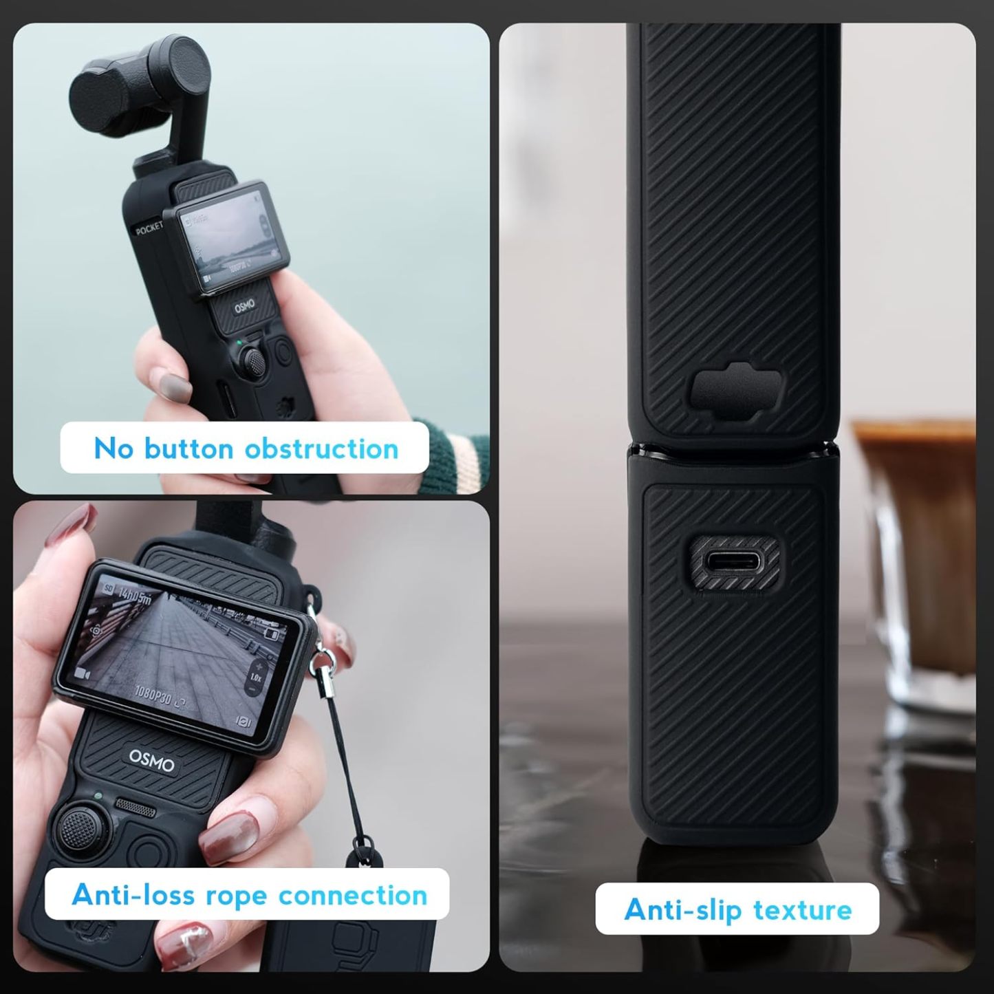 Pocthtket 3 Case, Soft Silicone Protective Case Compatible with DJI Osmo Pockthtet 3 Creator Combo, Lightweight creen Protector Grip Cover Accessories for Xtra Muse - Pink