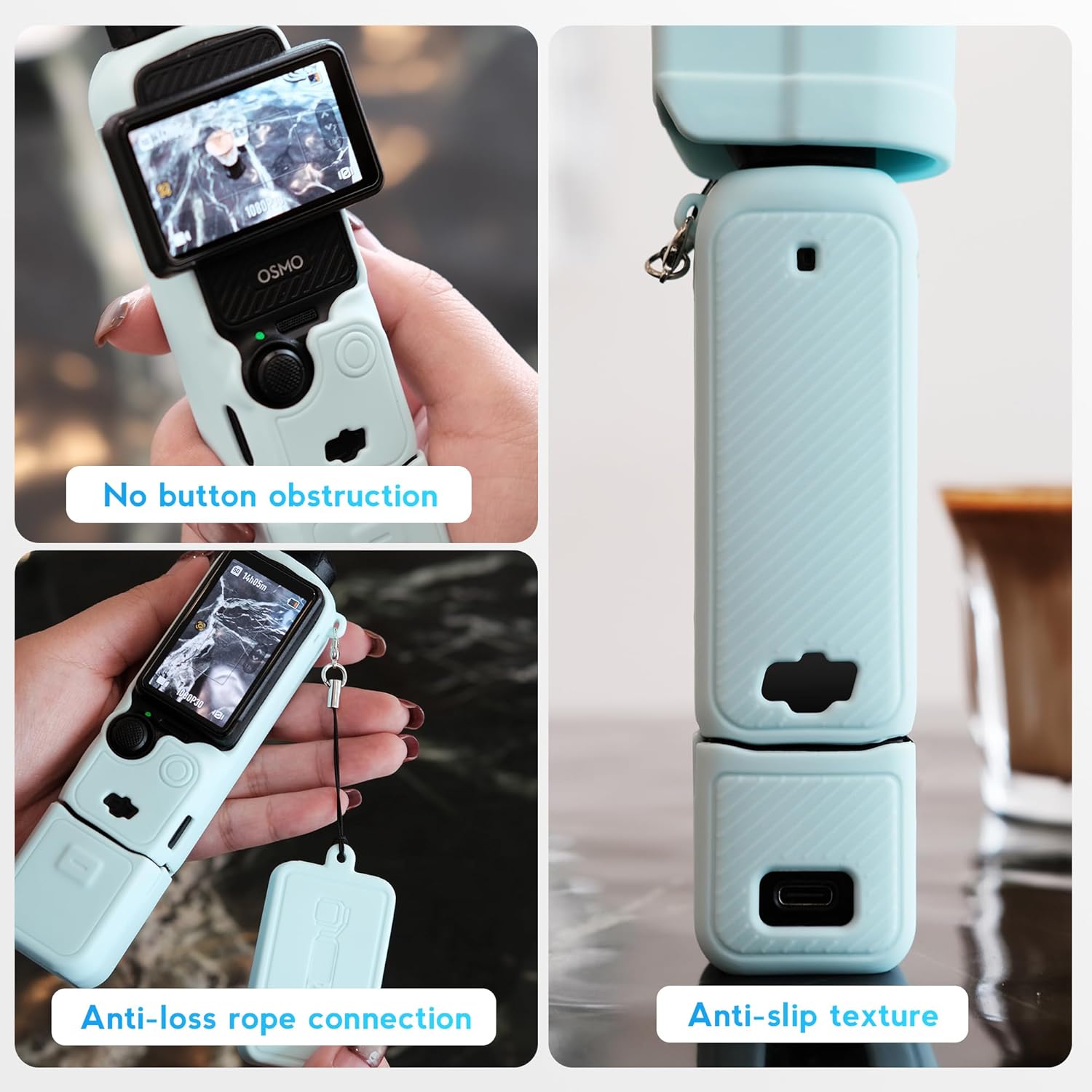 Pocthtket 3 Case, Soft Silicone Protective Case Compatible with DJI Osmo Pockthtet 3 Creator Combo, Lightweight creen Protector Grip Cover Accessories for Xtra Muse - Pink