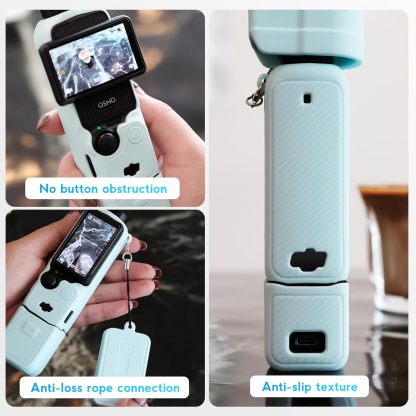 Pocthtket 3 Case, Soft Silicone Protective Case Compatible with DJI Osmo Pockthtet 3 Creator Combo, Lightweight creen Protector Grip Cover Accessories for Xtra Muse - Pink