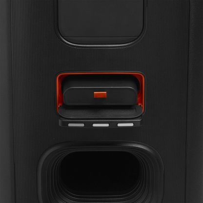 PartyBox Stage 320 - Portable Party Speaker with Telescopic Handle & Wide, Sturdy Wheels, Powerful Pro Sound, Futuristic lightshow, Up to 18 Hours of Play time, Splash Proof (White)