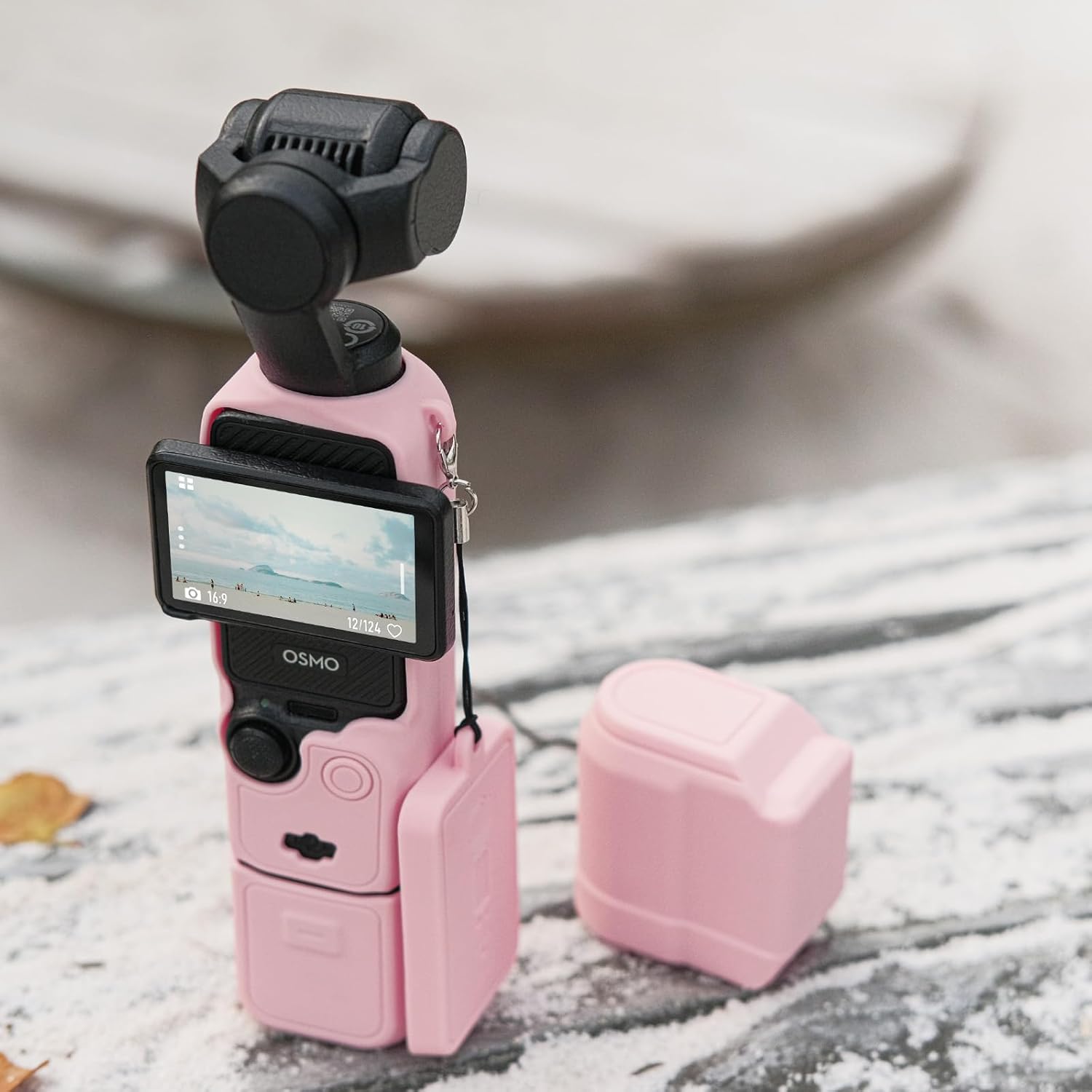 Pocthtket 3 Case, Soft Silicone Protective Case Compatible with DJI Osmo Pockthtet 3 Creator Combo, Lightweight creen Protector Grip Cover Accessories for Xtra Muse - Pink