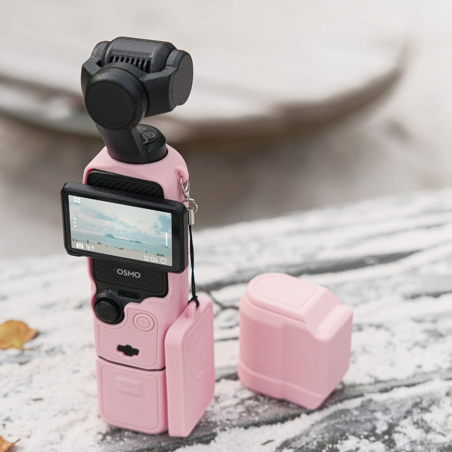 Pocthtket 3 Case, Soft Silicone Protective Case Compatible with DJI Osmo Pockthtet 3 Creator Combo, Lightweight creen Protector Grip Cover Accessories for Xtra Muse - Pink