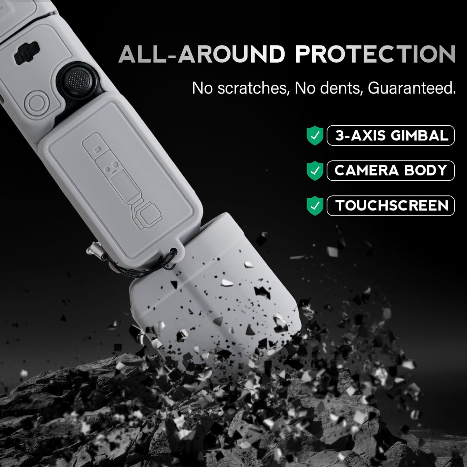 Pocthtket 3 Case, Soft Silicone Protective Case Compatible with DJI Osmo Pockthtet 3 Creator Combo, Lightweight creen Protector Grip Cover Accessories for Xtra Muse - Pink